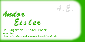 andor eisler business card